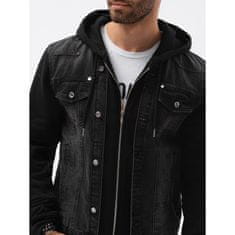 OMBRE Pánska bunda džínsová GAUGE čierna MDN11455 L
