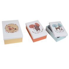 Home DECO Factory Detské krabice na hračky lesné zvieratá 3 ks