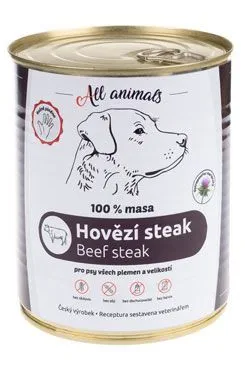 All Animals DOG hovädzí steak 800g