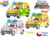 Traffic ambulancia 14 cm kov spätný chod na batérie český design svetlo a zvuk