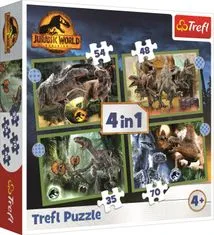 Trefl Puzzle Jurský svet: Nadvláda 4v1 (35,48,54,70 dielikov)