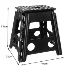  KX4404 Protišmyková skladacia stolička čierna