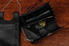 Beltimore Baltimore 043 Kožená peňaženka s puzdrom a retiazkou čierna