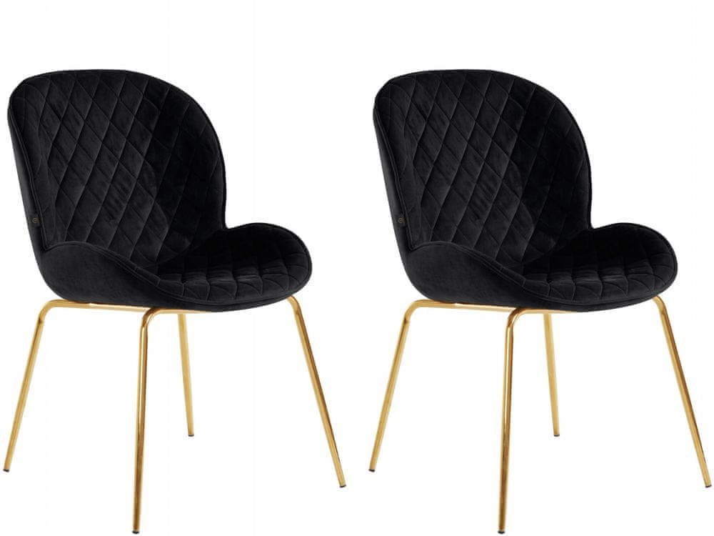 Danish Style Jedálenská stolička Miranda (SADA 2 ks), zamat, čierna