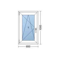 TROCAL Plastové okno | 60x100 cm (600x1000 mm) | biele | otváravé aj sklopné | ľavé