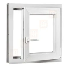 TROCAL Plastové okno | 80 x 80 cm (800 x 800 mm) | biele | otváravé aj sklopné | pravé