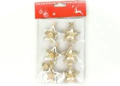 ART Hviezdička, vianočná drevená dekorácia na kolíčku, 6 kusov v sáčku, cena za 1 vrecko AC7120