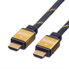 ROLINE Kábel HDMI M/M 1.5m, High Speed+Eth, 4K@30Hz, Gold, G pozl. kon.