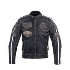 W-TEC Pánska kožená moto bunda Sheawen Vintage Farba čierna, Veľkosť 4XL