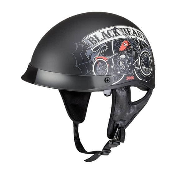 Black Heart Moto prilba Black Heart Rednut Farba Gun Blazin/Matt Black, Veľkosť M (57-58)