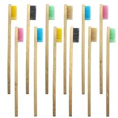 Northix 10x zubná kefka, bambus - zmiešané farby 