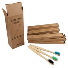 Northix 10x zubná kefka, bambus - zmiešané farby 