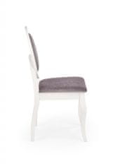 Halmar Drevená stolička Barock, biela / šedá