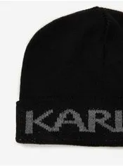 Karl Lagerfeld Čierna čiapka s prímesou vlny KARL LAGERFELD S