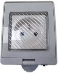XtendLan Zásuvka XL-ZASUVKA5 - Wi-Fi, 1x zástrčka, 16A, 3680W, časovač, kalendář, IP55, šedá