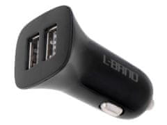 L-BRNO Duálna autonabíjačka USB + TYPE C Čierna