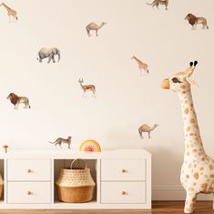 Funlife Nálepky do detskej izby zvieratá safari 10 x 12 cm