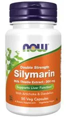 NOW Double Strength Silymarín milk thistle extract (extrakt z pestreca s artičokom a púpavou), 300 mg, 50 rastlinných kapsúl