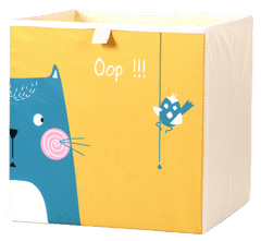Dream Creations Látkový box na hračky mačka a vták 33x33x33 cm
