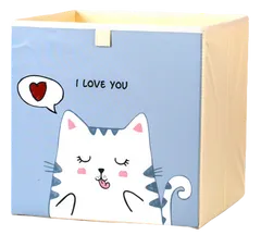 Dream Creations Látkový box na hračky mačka sivý 33x33x33 cm