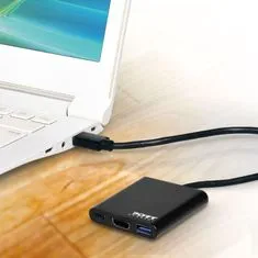 Port Designs PORT CONNECT USB-C HUB, HDMI 1X 4K + USB-A + USB-C, čierny