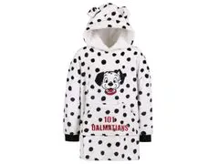 Disney 101 Dalmatians Biela mikina/župan pre deti s kapucňou 104-116 cm