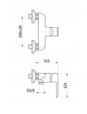 Invena Siros, sprchová batéria, čierna matná, BN-90-004-A