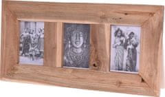 HOMESTYLING Fotorámik z teakového dreva na 3 fotky 55 x 28 cm