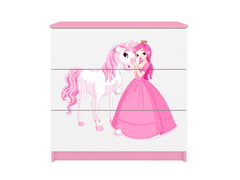 Kocot kids Komoda Babydreams 80 cm princezná a poník ružová