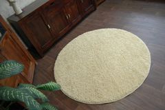 Dywany Lusczów Guľatý koberec SHAGGY Hiza 5 cm cesnakový, velikost kruh 120