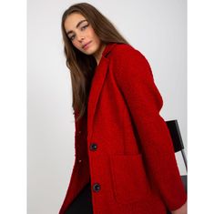 Och Bella Dámsky kabát so sponou OCH BELLA tmavo červený TW-PL-BI-7372.18_391253 Univerzálne