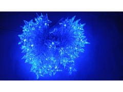 AUR Vnútorná LED vianočná reťaz s hviezdičkami - modrá, 12m+1,5m, 100 LED diód