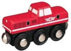 Maxim Drevená dieselová lokomotíva červená