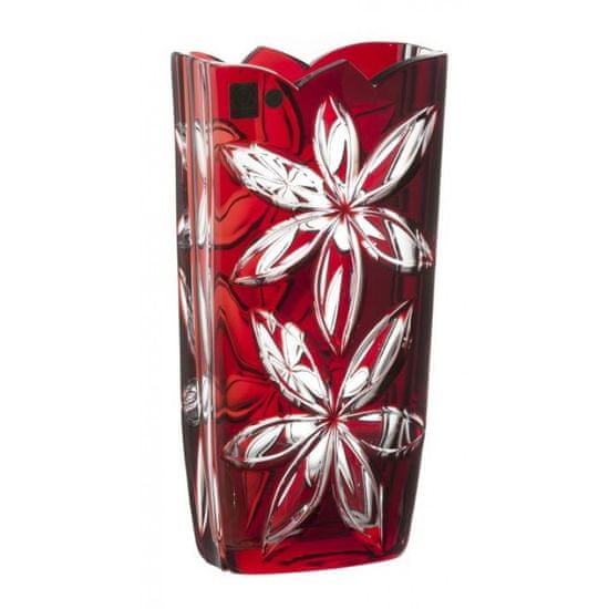 Caesar Crystal Krištáľová váza Linda, farba rubínová, výška 255 mm