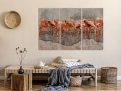 Artgeist Obraz - Jazero Flamingo 90x60 obraz na plátne s dreveným rámom