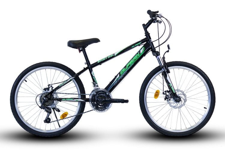 Olpran horský bicykel 24" Spirit Sus Full Disc Gentle čierna/zelená 15"