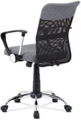 Autronic Kancelárska stolička, šedá látka, čierna MESH, hojdacia mach, kríž chróm KA-V202 GREY