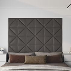 Vidaxl Nástenné panely 12 ks sivé 30x30 cm umelá koža 1,08 m²