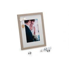 KPH Svadobný drevený fotorámik s aplikáciou WEDDING PORTRAIT 10x15 biely