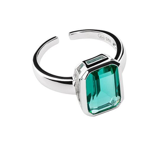Preciosa Nádherný otvorený prsteň so zeleným zirkónom Preciosa Atlantis 5355 94