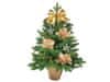 Ozdobený umelý vianočný stromček SAMETOVÝ POLIBIEK 60 cm s LED OSVETLENÍM V KVETINÁČI