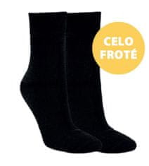 RS Dámske termo extra teplé frotté ponožky NERO (čierna) EU 39-42