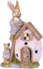 MAGIC HOME Zajace s domčekom, magnesia, 31x22x48 cm