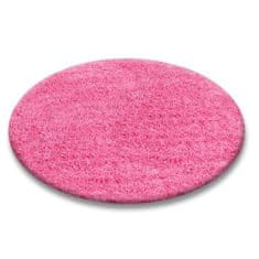 Dywany Lusczów Guľatý koberec SHAGGY HIZA 5 cm ružový, velikost kruh 120