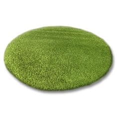 Dywany Lusczów Guľatý koberec SHAGGY HIZA 5 cm zelený, velikost kruh 120
