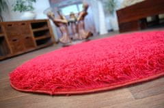 Dywany Lusczów Guľatý koberec SHAGGY HIZA 5 cm bordó, velikost kruh 120