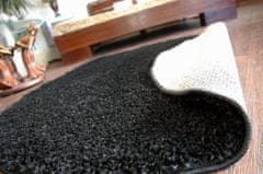 Dywany Lusczów Guľatý koberec SHAGGY HIZA 5 cm čierny, velikost kruh 150