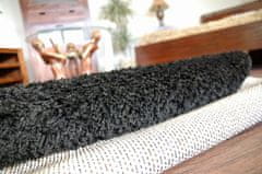Dywany Lusczów Guľatý koberec SHAGGY HIZA 5 cm čierny, velikost kruh 150