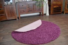 Dywany Lusczów Guľatý koberec SHAGGY HIZA 5 cm fialový, velikost kruh 133