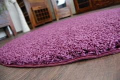 Dywany Lusczów Guľatý koberec SHAGGY HIZA 5 cm fialový, velikost kruh 133